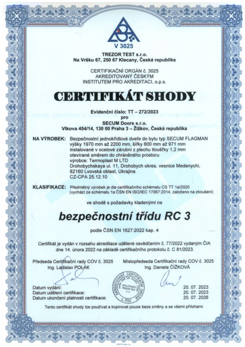 Certifikát Shody RC3